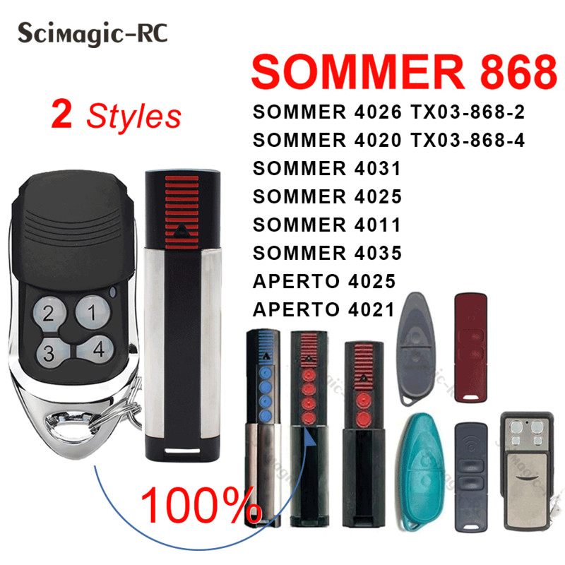 SOMMER garāžas durvju tālvadības pults 868.8MHz vārtu durvju atvērējs Sommer 4031 4025 4011 4035 4026 4020 APERTO 4025 4021 868mhz