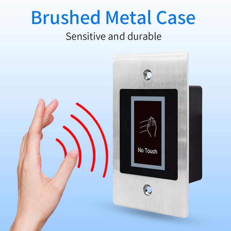 Ūdensizturīgs 10-24V bezkontakta durvju piekļuves kontrole Elektroniskās slēdzenes atbrīvošanas slēdzis IR bezkontakta infrasarkanais izejas poga bez pieskāriena