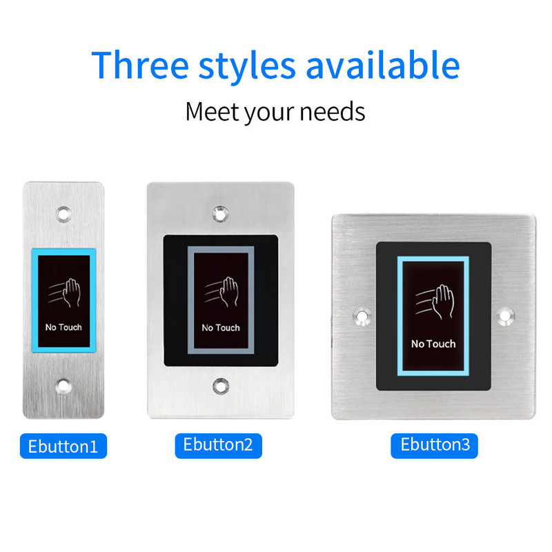 Ūdensizturīgs 10-24V bezkontakta durvju piekļuves kontrole Elektroniskās slēdzenes atbrīvošanas slēdzis IR bezkontakta infrasarkanais izejas poga bez pieskāriena