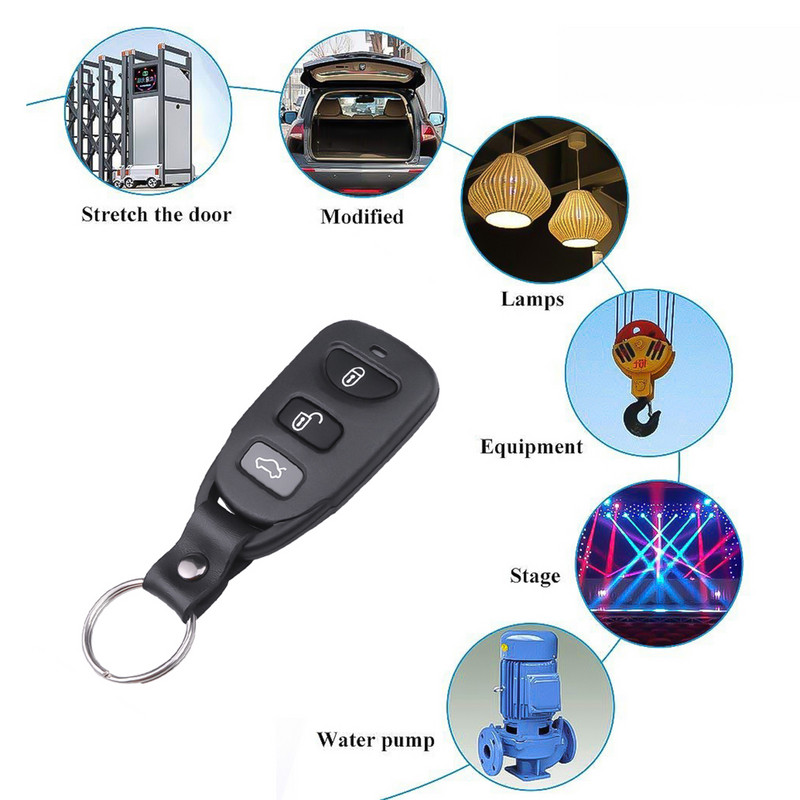 Dublēts tālvadības pults mācību koda atslēgas raidītājs ar atslēgu piekariņa elektrisko vārtu aparatūru