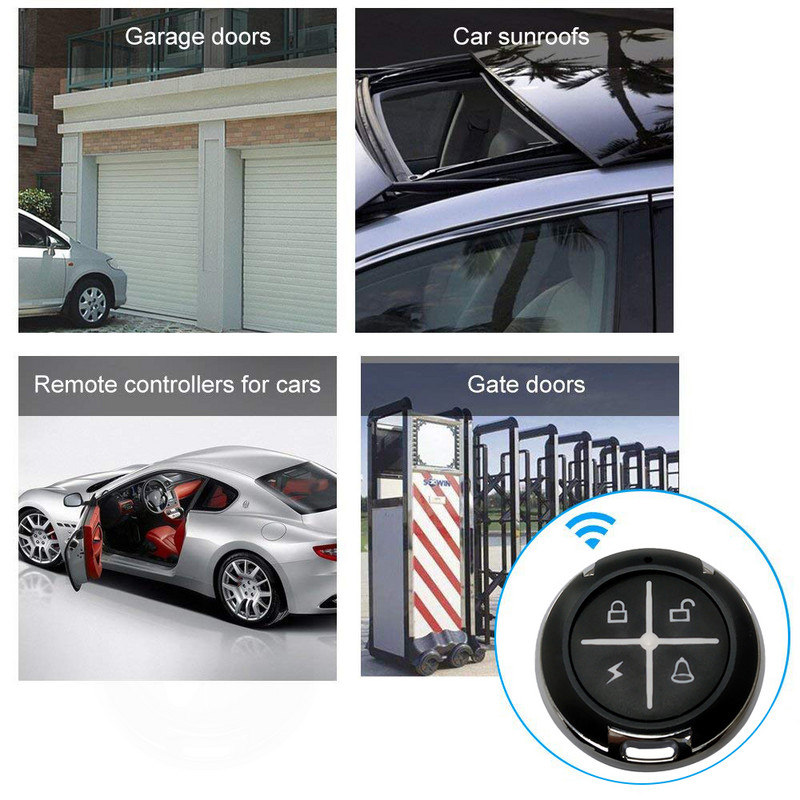 Uksekontroller 315 433MHZ kaugjuhtimispult juhtmevaba RF 4 kanaliga elektriline kloon garaažiukse seadmed koduautomaatika 1tk