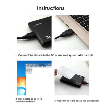 RFID четец USB порт EM4100 TK4100 125khz 13.56MHZ Безконтактна чувствителност Поддръжка на смарт карти Window System Linux