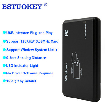 RFID четец USB порт EM4100 TK4100 125khz 13.56MHZ Безконтактна чувствителност Поддръжка на смарт карти Window System Linux