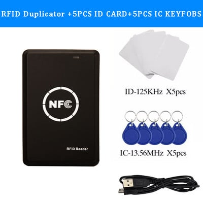 RFID-koopiamasina paljundusaparaat 125KHz võtmehoidja NFC kiipkaardilugeja kirjutaja 13,56MHz krüptitud programmeerija USB UID T5577 EM4305 kaardid sildid