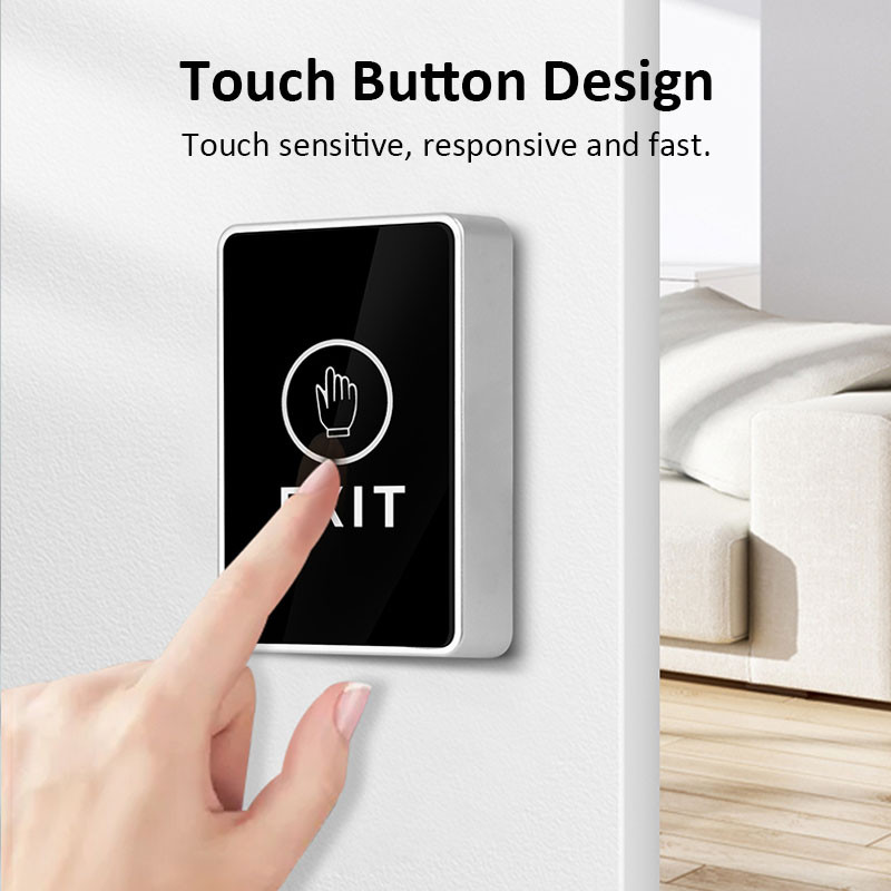 86 * 50 mm aizmugurgaismojuma skāriena izejas poga Infrasarkanais bezkontakta durvju atvēršanas slēdzis piekļuvei vadības sistēmai ar LED indikatoru