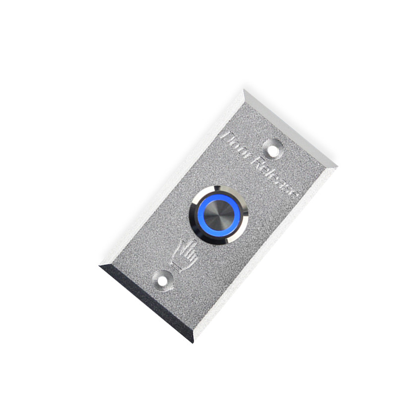 Alumīnija durvju spiedpoga palaišanas taustiņa piekļuves kontroles izejas poga atbrīvošanas spiedslēdzis ar zilu LED apgaismojumu Home Security Pro