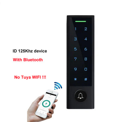 Vandeniui atsparus Bluetooth jutiklinės klaviatūros prieigos kontrolės durų užraktas EM kortelių skaitytuvas su Wiegand