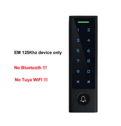 Vandeniui atsparus Bluetooth jutiklinės klaviatūros prieigos kontrolės durų užraktas EM kortelių skaitytuvas su Wiegand
