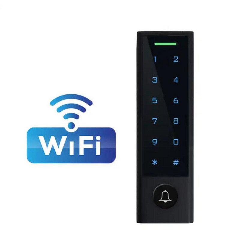 Vandeniui atsparus Bluetooth jutiklinės klaviatūros prieigos kontrolės durų užraktas EM kortelių skaitytuvas su Wiegand