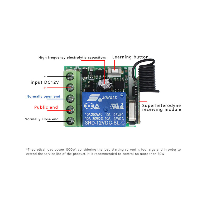 433Mhz 1 kanāla rf tālvadības raidītāji un uztvērēji komplekts vārtu tālvadības pults / garāžas durvju tālvadības pults