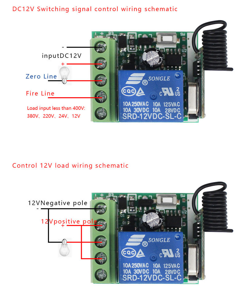 433Mhz 1 kanāla rf tālvadības raidītāji un uztvērēji komplekts vārtu tālvadības pults / garāžas durvju tālvadības pults