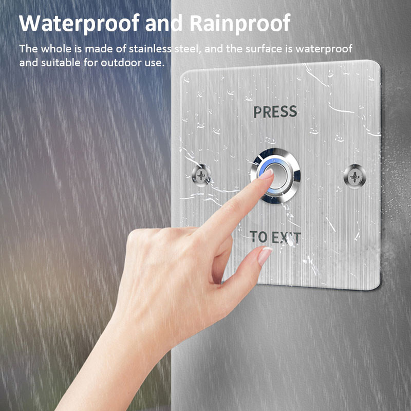 Radošās izejas pogas slēdža durvju nerūsējošā tērauda atvēršanas pogas piekļuves kontroles elektroniskajai vārtu slēdzenei