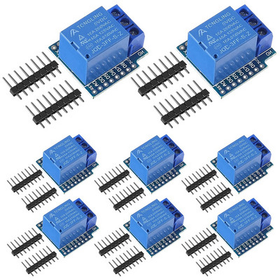 8Pcs 5V едноканален релеен модул Релеен превключвател 5V мини релеен щит за WeMos D1 Mini Също така за Arduino за WeMos D1