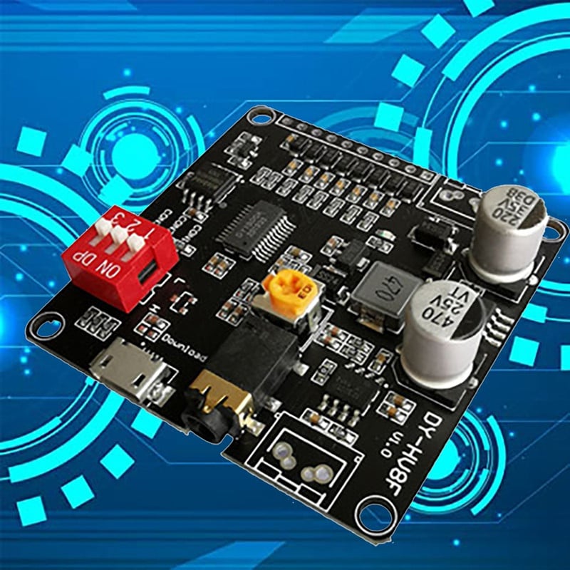 DY-HV8F hääle taasesitusmoodul 12V/24V päästikuga jadapordi juhtimine 10W/20W koos 8MB välkmälu MP3-mängijaga Arduino jaoks