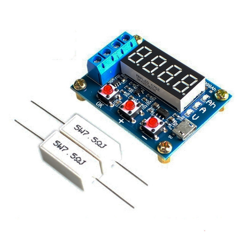 1 gab ZB2L3 Blue 18650 akumulatora testeris ārējās slodzes izlādes veids 1,2-12V akumulators 18650 vienādas ietilpības testeris