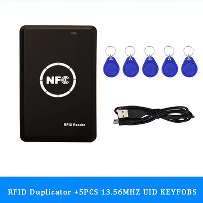 RFID viedais programmētājs 125Khz T5577 karšu rakstītājs 13,56Mhz šifrēšanas atslēgu lasītājs IC ID marķiera kopētājs NFC mikroshēmas tagu USB kopētājs