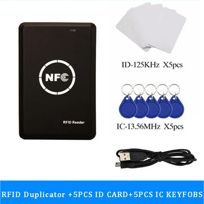 RFID viedais programmētājs 125Khz T5577 karšu rakstītājs 13,56Mhz šifrēšanas atslēgu lasītājs IC ID marķiera kopētājs NFC mikroshēmas tagu USB kopētājs
