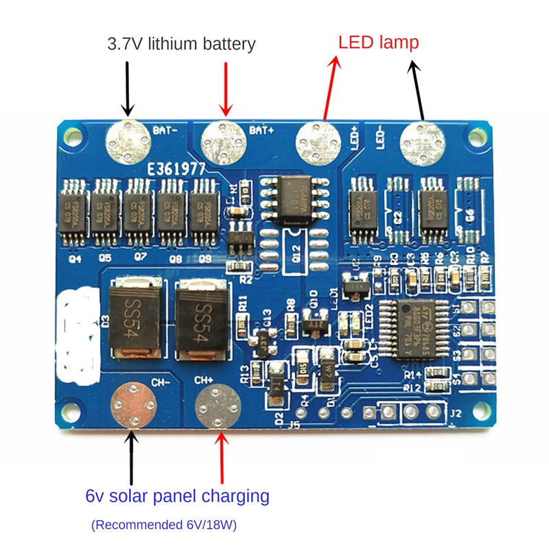 Gyepfény napelemes vezérlő 6 V Gyepfény napelemes napelemes töltő 3,7 V 3,2 V modul