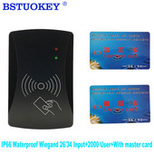 Vandeniui atspari RFID autonominė durų prieigos kontrolės sistema, dviejų valdymo kortelių palaikymas išorinis Wiegand Reader prieigos valdiklis 2000 naudotojas