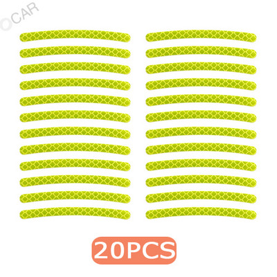 20/40 vnt Automobilių ratų šviesą atspindintys lipdukai padangų stebulės saugos įspėjamieji juostelės automobilių motociklo dviračio padangos stebulės stiliaus nakties atšvaito lipdukas