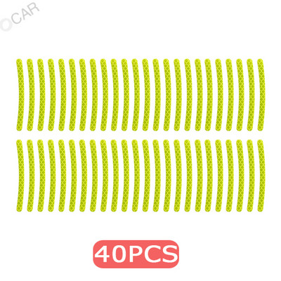 20/40 vnt Automobilių ratų šviesą atspindintys lipdukai padangų stebulės saugos įspėjamieji juostelės automobilių motociklo dviračio padangos stebulės stiliaus nakties atšvaito lipdukas