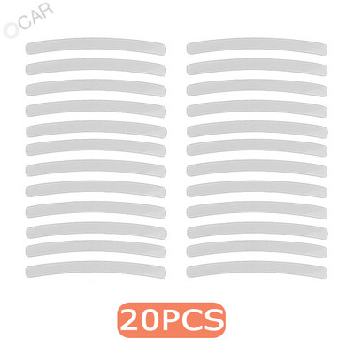 20/40 vnt Automobilių ratų šviesą atspindintys lipdukai padangų stebulės saugos įspėjamieji juostelės automobilių motociklo dviračio padangos stebulės stiliaus nakties atšvaito lipdukas