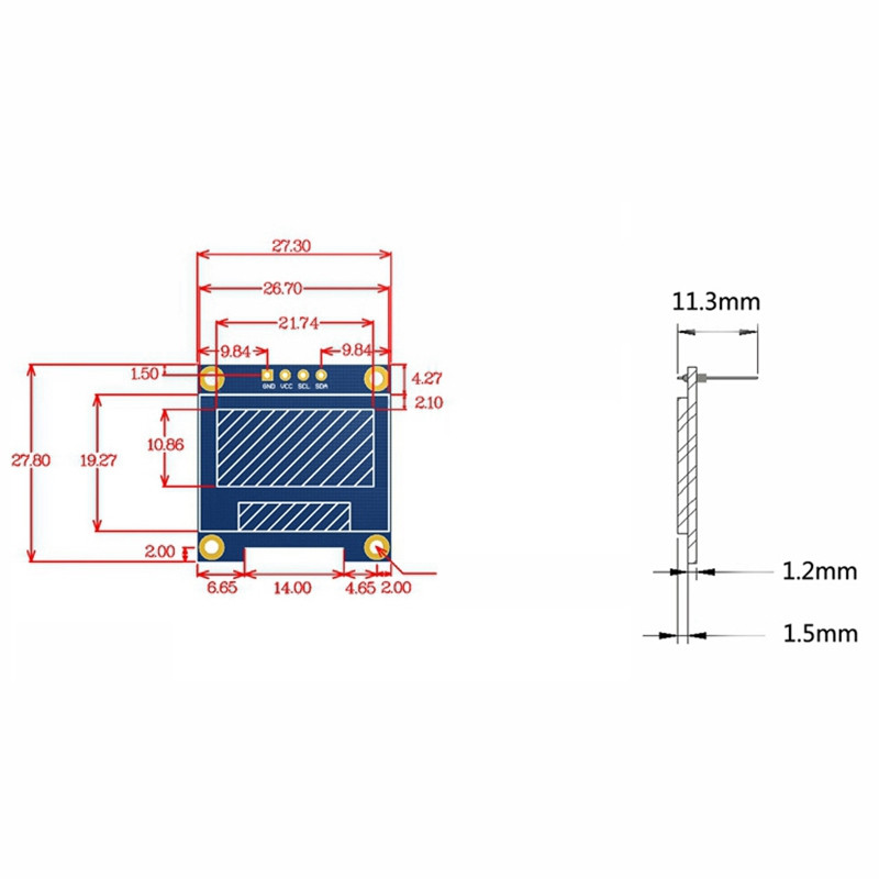 Botique-2X 0,96 collu IIC I2C sērijas GND 128X64 OLED LCD LED displeja modulis SSD1306 Arduino komplekta baltajam displejam