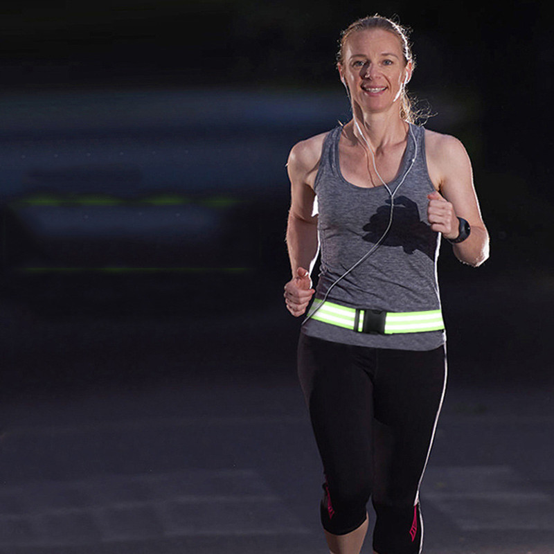 Helkurriba jooksmiseks hästi nähtav ööohutusvarustus käe randme vöökoha pahkluu jaoks reguleeritav elastne helkurvöö