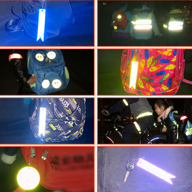 10 tk helkurribaga ripatsikott võtmehoidja öine kõrgläikega turvamarker helkurriips võtmehoidja tarvikud kaunistus