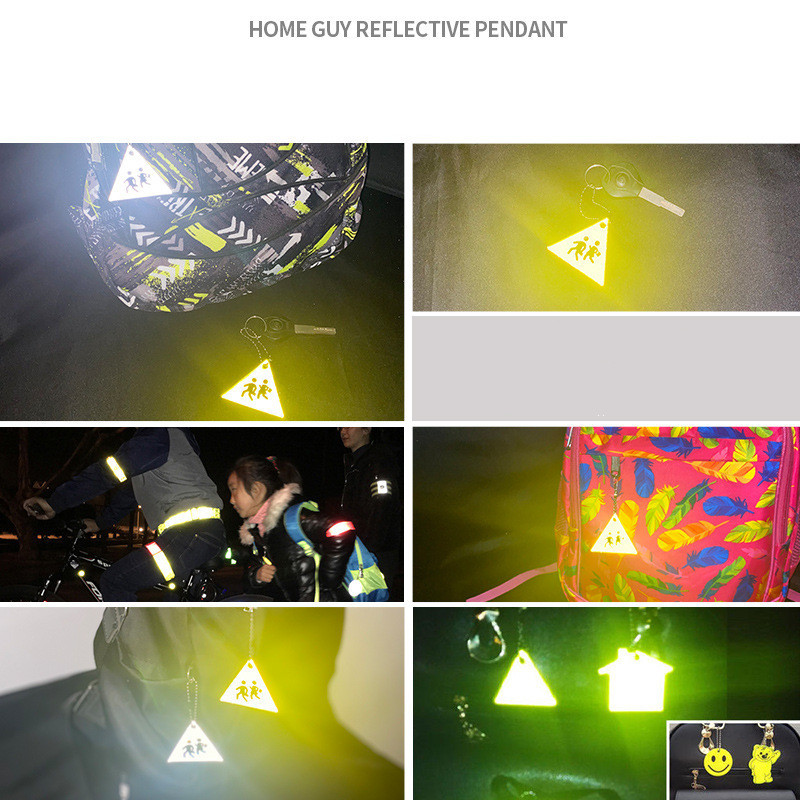 Trokut Reflektirajući privjesak za ključeve za torbe Ruksak Privjesak Trakasti ukrasi Reflektori za stvari Dječji dodaci za noćnu sigurnost