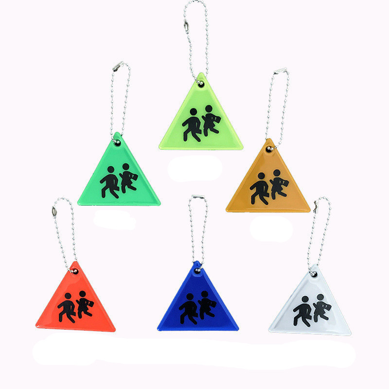 Trokut Reflektirajući privjesak za ključeve za torbe Ruksak Privjesak Trakasti ukrasi Reflektori za stvari Dječji dodaci za noćnu sigurnost