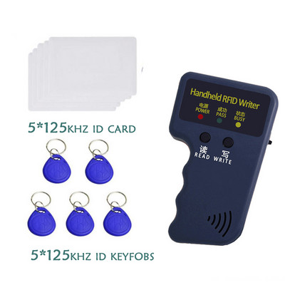 Rokas 125KHz EM4100 TK4100 RFID kopētājs rakstīšanas pavairotājs programmētājs lasītājs EM4305 T5577 pārrakstāms ID viedās atslēgu piekares tagu karte