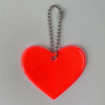 Sirds formas atstarojošs kulons atslēgu piekariņu somas Aksesuāri labi pamanāmi PVC atstarotāji atslēgu piekari Mugursomas dāmām bērnu drošība