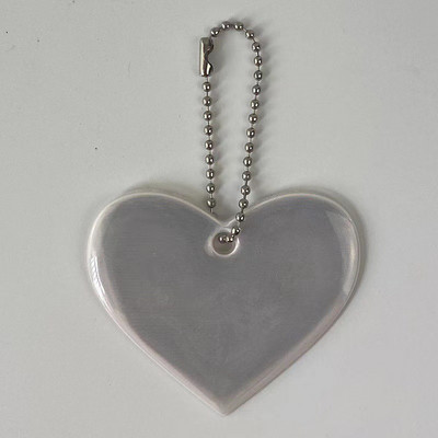 Sirds formas atstarojošs kulons atslēgu piekariņu somas Aksesuāri labi pamanāmi PVC atstarotāji atslēgu piekari Mugursomas dāmām bērnu drošība