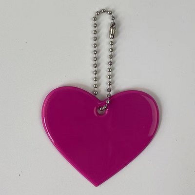 Sirds formas atstarojošs kulons atslēgu piekariņu somas Aksesuāri labi pamanāmi PVC atstarotāji atslēgu piekari Mugursomas dāmām bērnu drošība