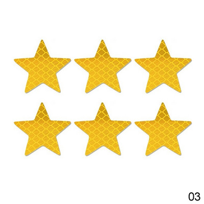 6 bucăți autocolant reflectorizant pentru mașină în formă de stea, avertizare de siguranță, vizibilitate pentru camion, remorcă, autocolant reflectorizant autoadeziv