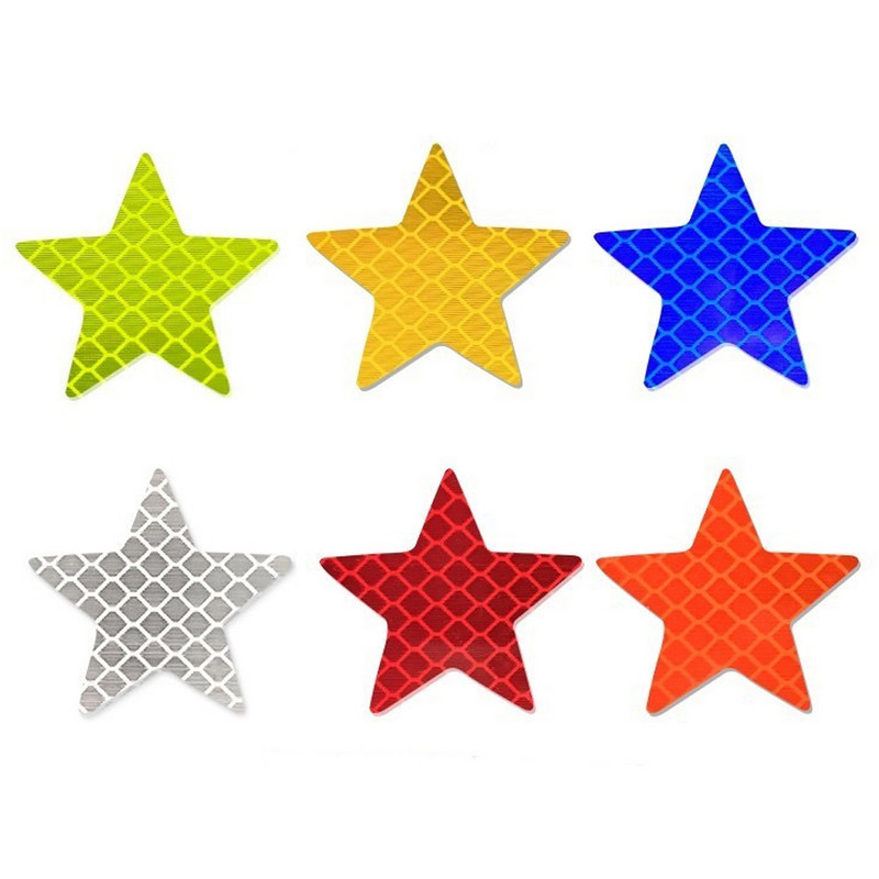 6 bucăți autocolant reflectorizant pentru mașină în formă de stea, avertizare de siguranță, vizibilitate pentru camion, remorcă, autocolant reflectorizant autoadeziv