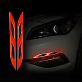 Automašīnas bufera aizsarga apdares sloksnes, oglekļa šķiedras atstarojoša uzlīme, 2 gab., ūdensnecaurlaidīga automašīnu motociklu brīdinājuma lente pret skrāpējumiem