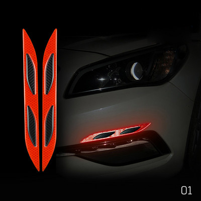 Automašīnas bufera aizsarga apdares sloksnes, oglekļa šķiedras atstarojoša uzlīme, 2 gab., ūdensnecaurlaidīga automašīnu motociklu brīdinājuma lente pret skrāpējumiem