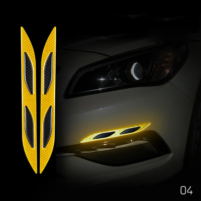 Automašīnas bufera aizsarga apdares sloksnes, oglekļa šķiedras atstarojoša uzlīme, 2 gab., ūdensnecaurlaidīga automašīnu motociklu brīdinājuma lente pret skrāpējumiem