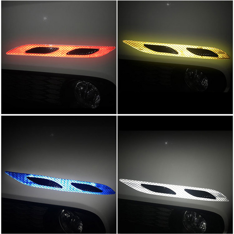 Automašīnas bufera aizsarga apdares sloksnes, oglekļa šķiedras atstarojoša uzlīme, 2 gab., ūdensnecaurlaidīga automašīnu motociklu brīdinājuma lente pret skrāpējumiem