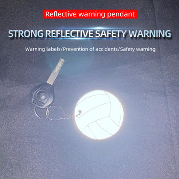 Волейболна двустранна светлоотразителна висулка Флуоресцентен ключодържател Ключодържател Предупреждение за безопасност Ходене Колоездене Рефлектор Подарък 600 светлина