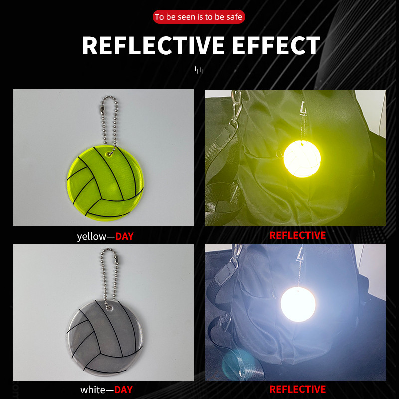 Volejbola divpusējs atstarojošs kulons dienasgaismas atslēgu piekariņš atslēgu piekariņš drošības brīdinājums pastaigu riteņbraukšanas atstarotājs Gift 600 Light