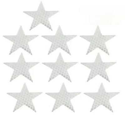 10 gab./komplektā Automašīnas uzlīme atstarojoša pentagrammas lente Brīdinājuma drošības uzlīme automašīnas bufera bagāžnieka atstarotāja bīstamības lentei automašīnas stilam