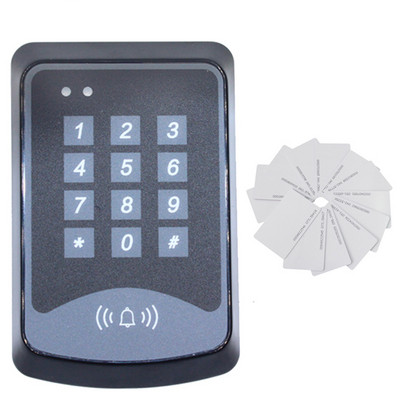 125Khz RFID tuvuma karšu tastatūra Piekļuves kontroles sistēmas ierīce Ierīce RFID karšu lasītājs Durvju bloķēšanas sistēma 1000 lietotāja atslēgu piekariņu vāciņš