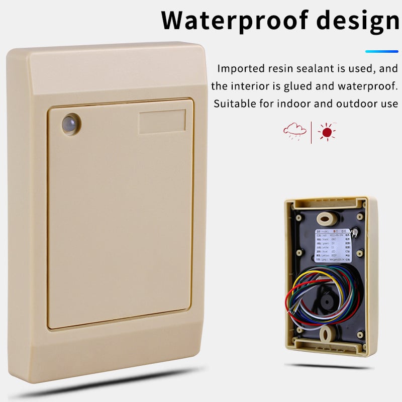 Ūdensizturīgs NFC piekļuves kontroles karšu lasītājs 125kHz 13,56MHz Wiegand 26/34 Swipe karšu lasītājs piekļuves kontroles sistēmai