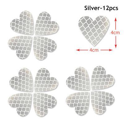 12Pcs Noćna sigurnosna oznaka upozorenja Decal Reflektirajuća traka Srce Visoko reflektirajuće naljepnice Auto Eksterijer za automobil Kamion Motocikl