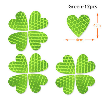 12Pcs Noćna sigurnosna oznaka upozorenja Decal Reflektirajuća traka Srce Visoko reflektirajuće naljepnice Auto Eksterijer za automobil Kamion Motocikl