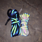 Gradients Rainbow fényvisszaverő cipőfűzők Pop Szemet gyönyörködtető figyelmeztető csík