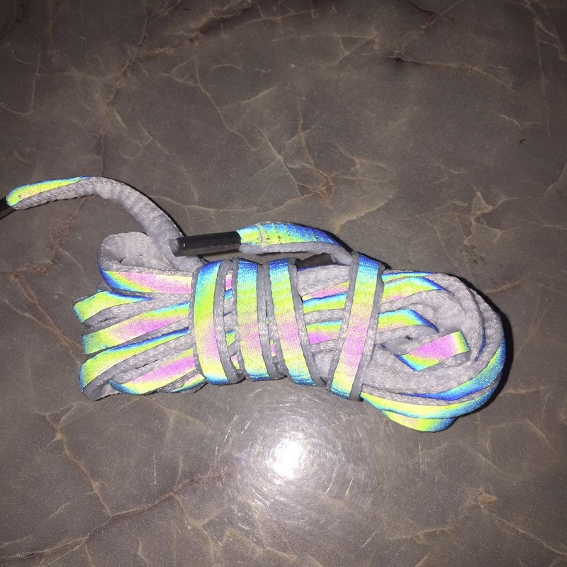 Gradients Rainbow fényvisszaverő cipőfűzők Pop Szemet gyönyörködtető figyelmeztető csík